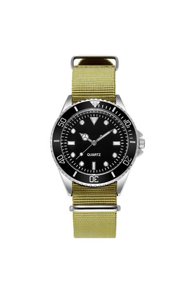 Choice1 ساعة غوص صفراء مخضرة، حركة يابانية، إطار دوار، سوار قماشي، مينا 40 مم