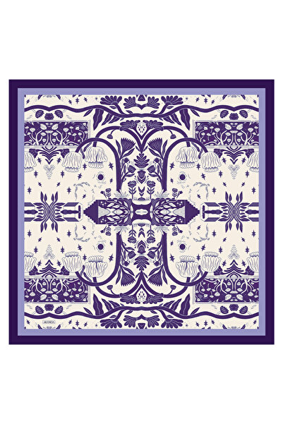 Arancia Eșarfă mov 90X90 din mătase twill