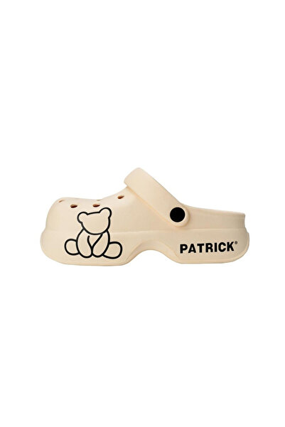 Patrick By Styli Beige Bear Graphic Slip-On Sandals-Unisex