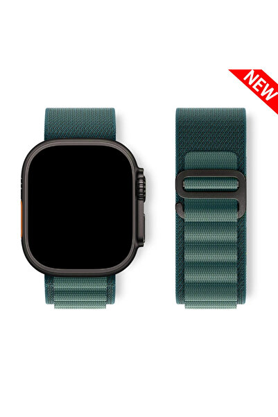 Choice9 42-44-45-49-S10 46 مم حلقة ألباين خضراء داكنة 12 لسوار ساعة أبل ألترا...