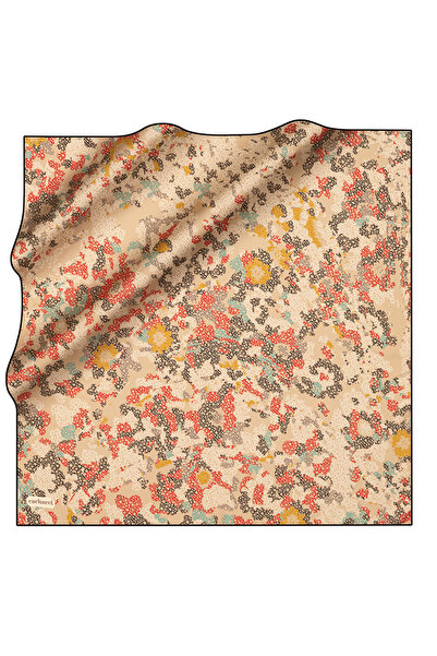 Cacharel Beige 90X90 Silk Twill Scarf