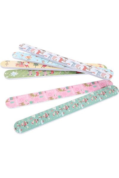 Choice ١٠ قطع ألوان عشوائية، ١٠ قطع مبرد أظافر عيد الميلاد، مبرد أظافر مزدوج ...