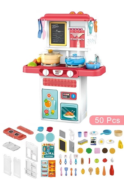 Generic 50Pcs Kitchen Toy Set Pretend Play Kitchen Playset with Real Smoke, S...