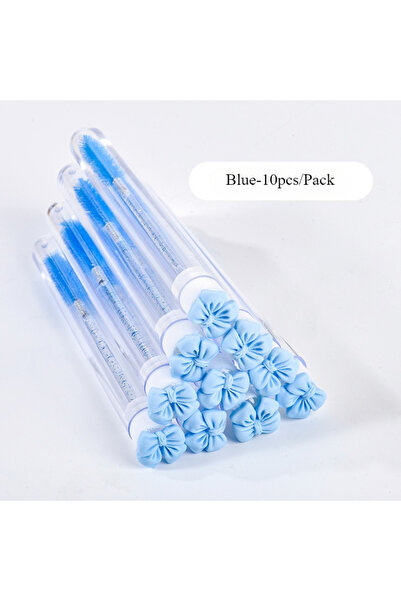 Choice5 Blue 10pcs Bow-Shaped Mascara Tube Brush Set with Protective Case Mak...