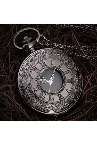 Choice black Vintage Steampunk Gift Necklace Pendant Black Roman Numerals Qua...