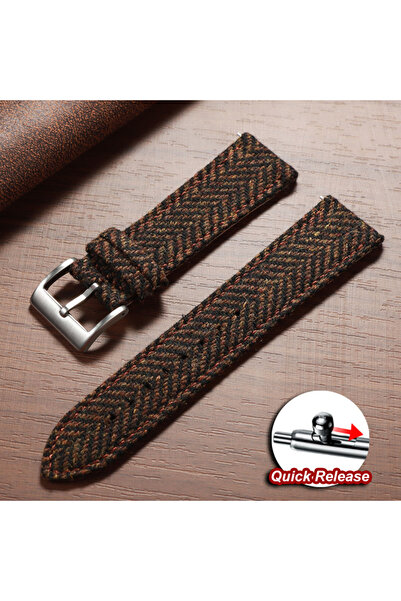 Choice7 silver buckle 18mm Brown Quick Release Weave Bracelet for for Vintage...