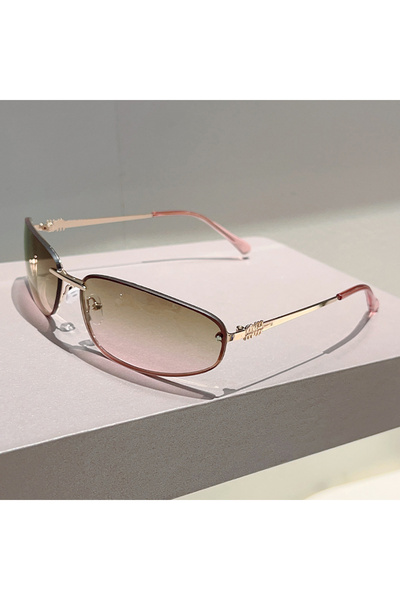 Choice4 as picture shows tea pink KAMMPT Rimless Sunglasses Women 2025 New in...