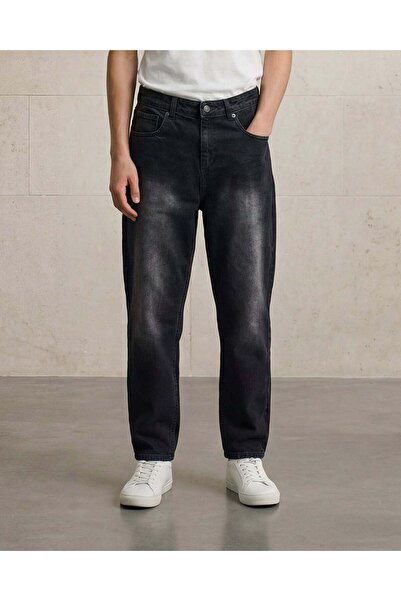 REDTAG Senior Boys Black Baggy Fit Jeans