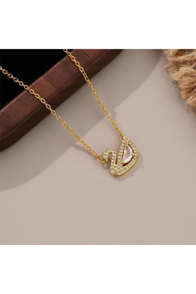 Choice قلادة أنيقة وعصرية على شكل بجعة مصنوعة من الفولاذ التيتانيوم، بلون ذهب...