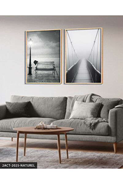 Evinemoda Podul Bancă Negru Alb 2 Piese Masă cu Cadru din Lemn ACT