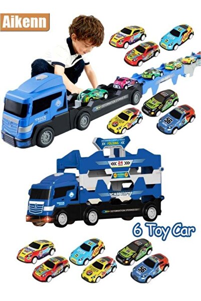 Generic Kids Transport Truck Toys, Race Track and Ejection Car, Container Tru...