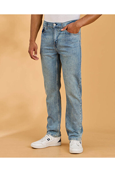 REDTAG Men Blue Straight Fit Denim Jeans