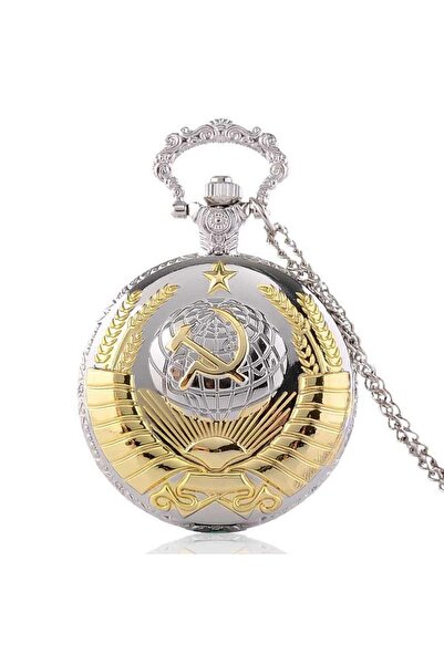 Choice3 1pc gold Vintage Emblem Soviet Badges Hammer Sickle Pket Watch Retro ...