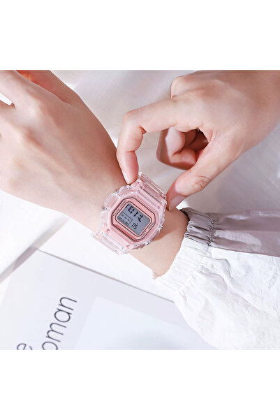 Choice1 Pink Sports Electronic Watch Men and Women Square Junior High School ...