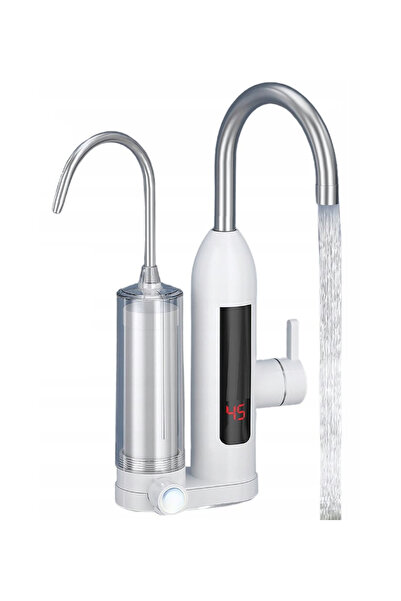 zola Robinet electric cu filtru, 3 kW, 30-60°C, LCD, rotire 360°, argintiu