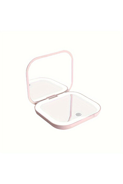 Choice Pink Mini Vanity Makeup Mirror with Lights Travel Folding Portable Han...