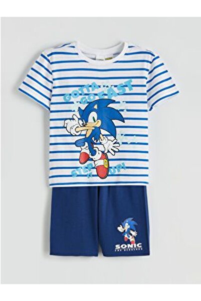 LC Waikiki Sonic Printed Boy's Shorts Pajama Set