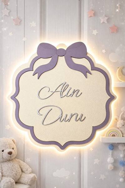 metora FİYONK 4 mm MDF Kişiye Özel LED’li Çocuk Odası Kapı Süsü – Günışığı Iş...