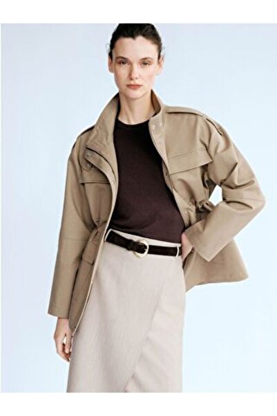 LC Waikiki Women's Gabardine Coat with High Collar