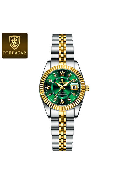 Choice6 780 Gold Green Fashion Luxury Ladies Wristwatch Waterproof Luminous D...