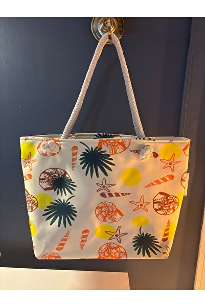 YAKAMOZ34BUTİK Women's Zippered Beach Picnic Bag