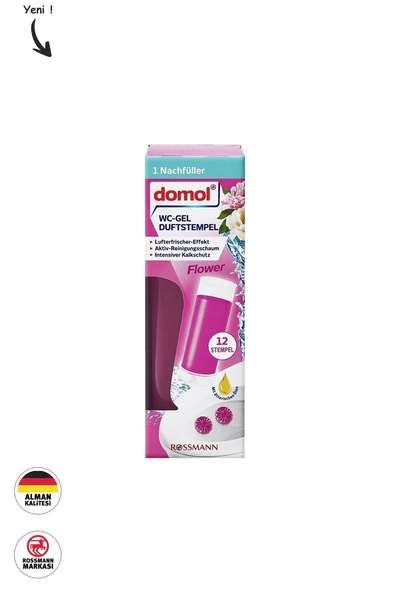 DOMOL Tuvalet Jeli Tüp Damga Jel Yedek Çiçek Ferahlığı / 75ml