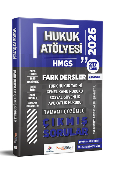 Dizgi Kitap 2026 Hukuk Atölyesi HMGS Fark Dersler Çözümlü Çıkmış Sorular Must...