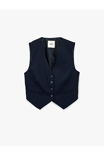 Koton Регулярний крій без рукавів, на ґудзиках, з кишенями, з вовняною сумішш...