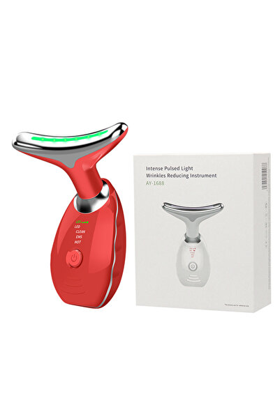 Choice Red Electric Micrurrent Wrinkle Remover LED Photon Face Neck Beauty De...