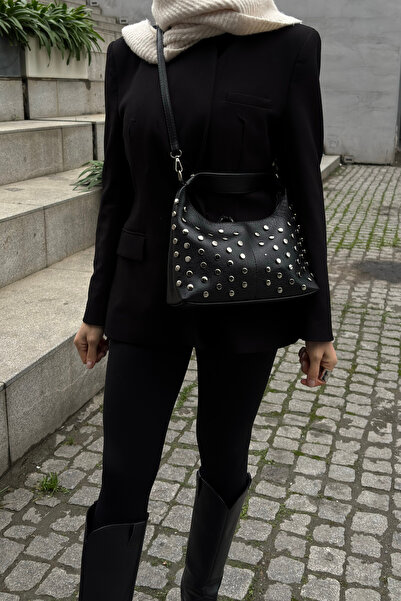 YAKOBAG Raven Zımbalı Kadın Omuz Çantası