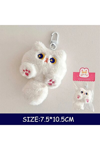 Choice1 3 Cute Plush Long Tailed Cat Keychain Kawaii Cartoon Doll Toy Bag Pen...