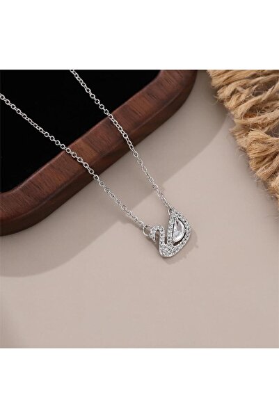 Choice1 Silver Plated Fashionable high-end swan pendant titanium steel neckla...