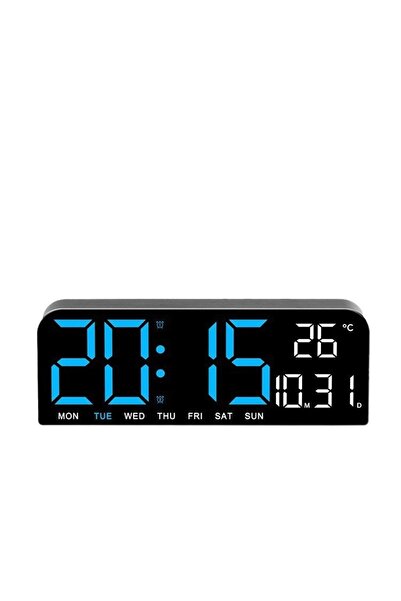 AT Performance Ceas digital de masă și de perete, cu lumină LED, calendar, cr...