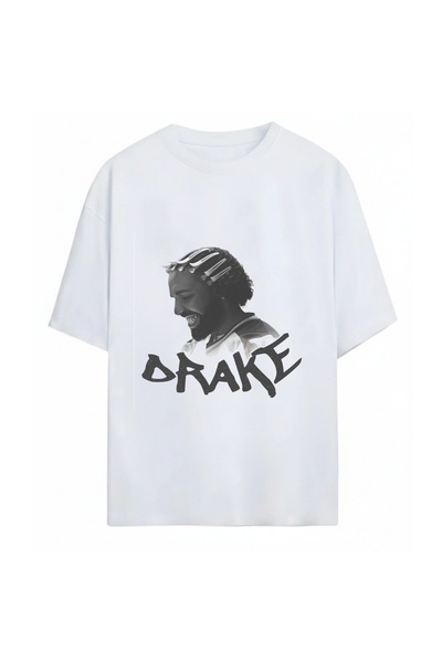 SVART WEAR تي شيرت دريك مطبوع للجنسين مقاس كبير
