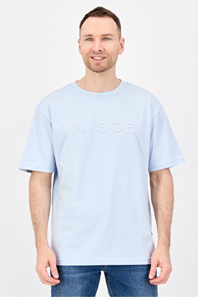 Nicce Men Crew Neck Short Sleeve Embroidered Logo T-Shirt, Blue