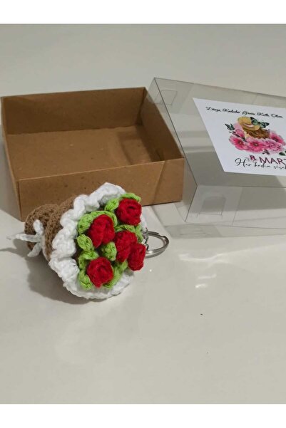Momsada Women's Day Knitted Flower Bouquet Keychain |   Handmade Amigurumi Bo...