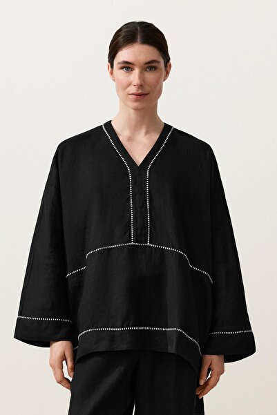 Oysho 100% linen kaftan shirt