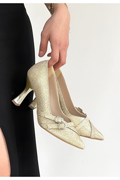 STUMBANNG Wenda Gold Glittery Skin Heeled Shoes