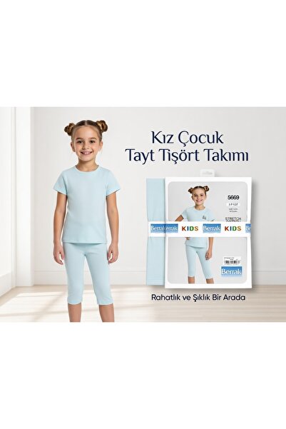 Berrak 5669 طقم بناتي (جودة ممتازة) ليجنز - تي شيرت (قطن)