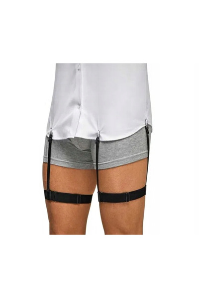 zola Set de 2 bretele pentru prindere cămașă, elastice, 3 brațe, negre