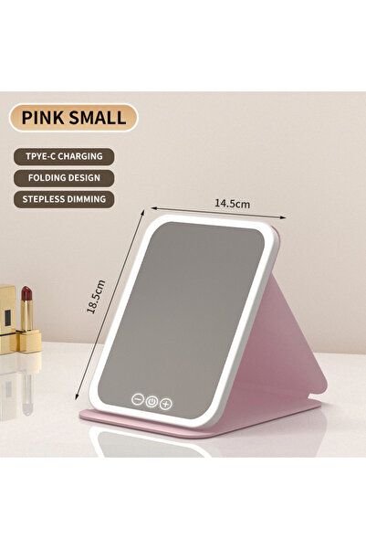 Choice1 Pink LED Dimmable Makeup Mirror 3 Colors Light Modes Adjust Brightnes...