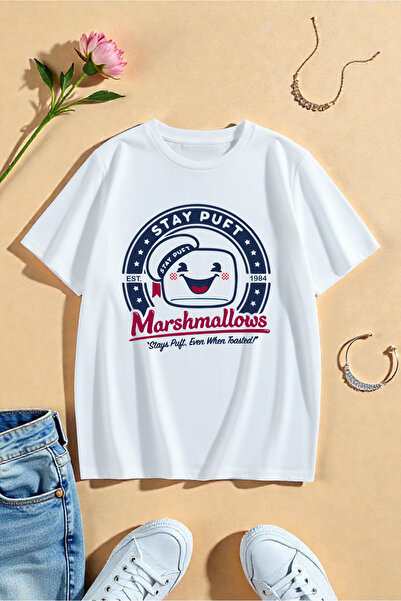 uyguntarz Unisex Cute Marshmallows Printed Design Tshirt