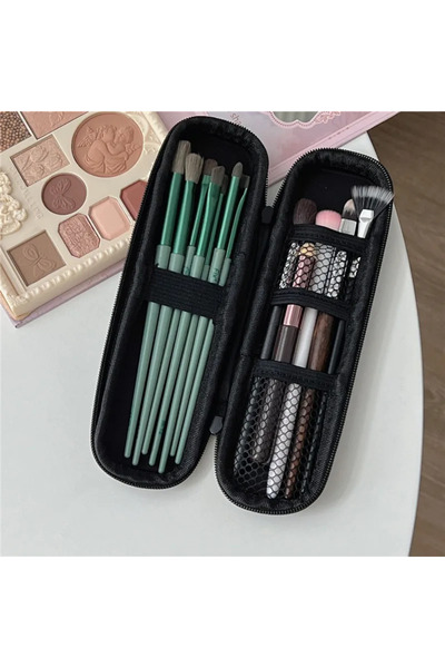 Choice Small Black Cosmetic Storage Bags Waterproof Double Zipper Makeup Brus...