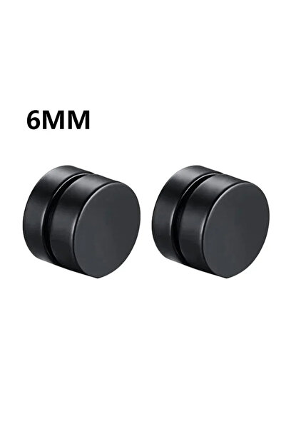 Choice16 E-Black 6mm 1Pairs Crystal Strong Magnetic Ear Stud Clip Earrings fo...