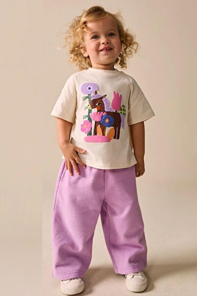 Monila Κοριτσίστικο Σετ με Λεπτομερή Στάμπα, Τσέπες και Φαρδιά Μπατζάκια