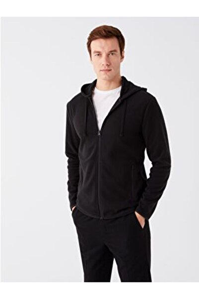 LC Waikiki Hooded Long Sleeve Men's Fleece Cardigan