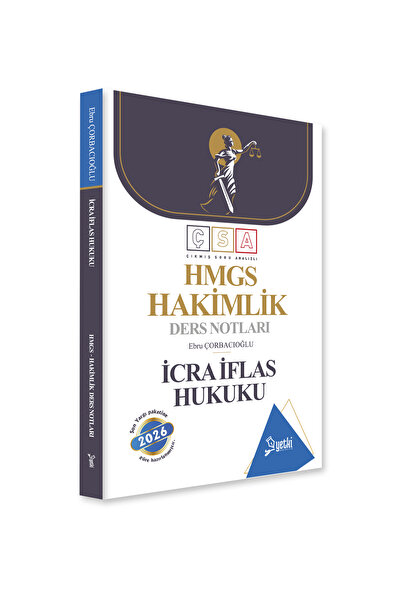Yetki Yayıncılık ÇSA İCRA İFLAS HUKUKU HAKİMLİK DERS NOTLARI 2026