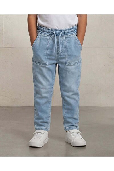 REDTAG Boys Light Wash Pull-On Knit Denim Jeans
