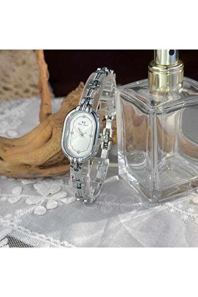 choice2 Silver Ladies Vintage Luxury Quartz Watch Elongated Alloy Thin Bracel...