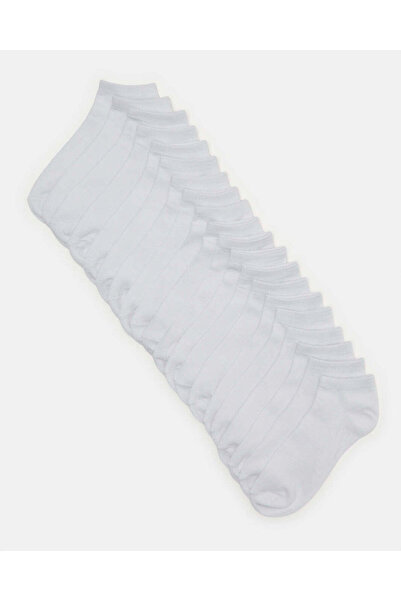 REDTAG مجموعة جوارب رجالية بيضاء سادة، عبوة اقتصادية